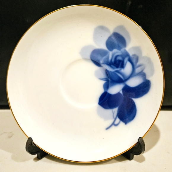 Okura Vintage Blue Rose Coffee/Tea Cup and Saucer Made in Japan - Picture 4 of 5